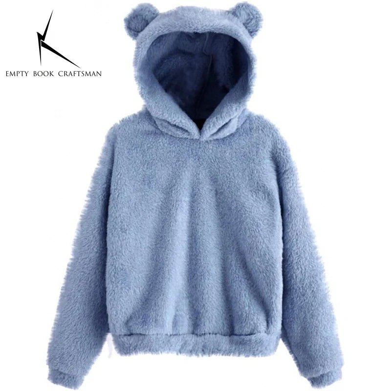 Women’s Plush Hoodie with Bear Ears - Warm Casual Winter SweatshirtHoodieGalactrip CoutureWomen’s Plush Hoodie with Bear Ears - Warm Casual Winter Sweatshirt