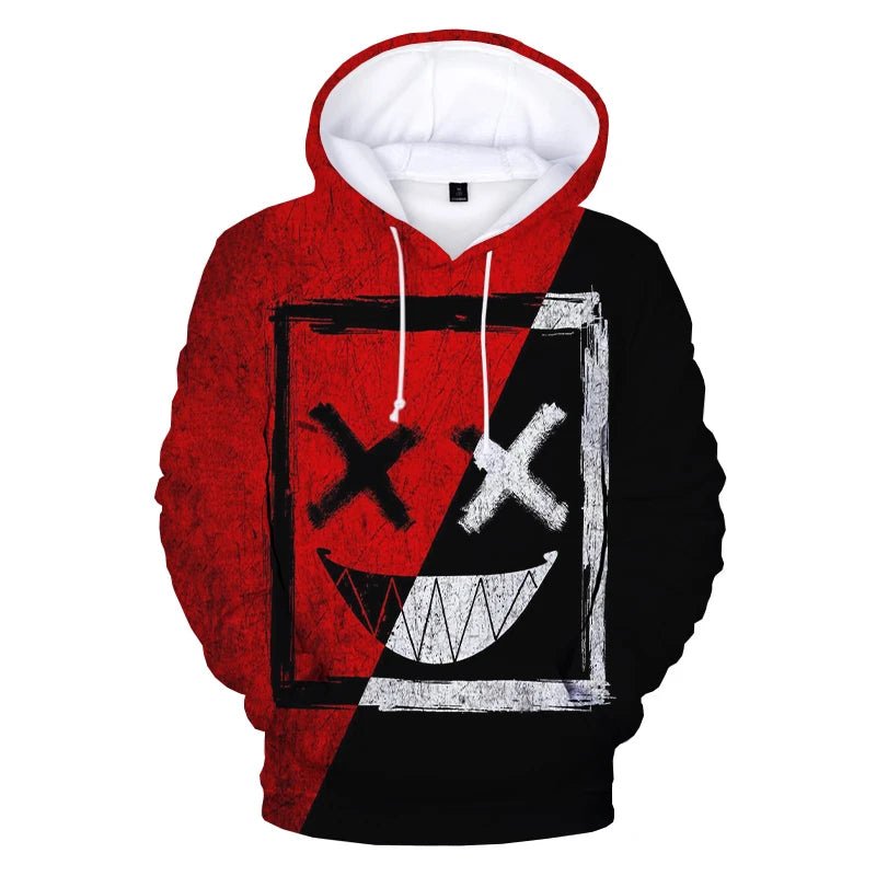 XOXO Devil Smiling Face Hoodie Funny Graphic Pullover for Men Wome Galactrip Couture